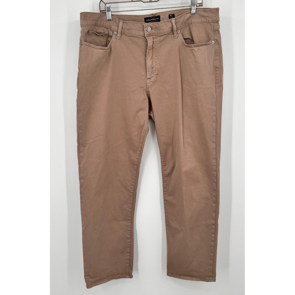 Lucky Brand 363 Straight Leg Khaki‎ Pants Mens 38x30 Tan Casual Chino Trousers